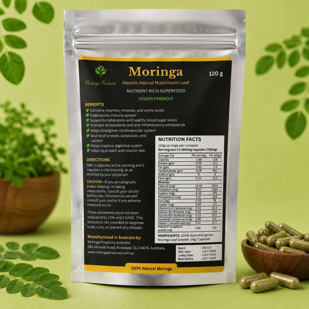 Australian Grown Moringa Capsules 120g