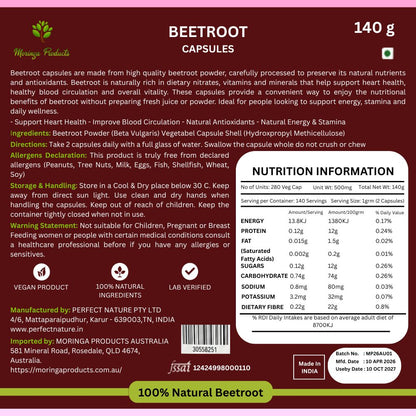 Beetroot Capsules 140g
