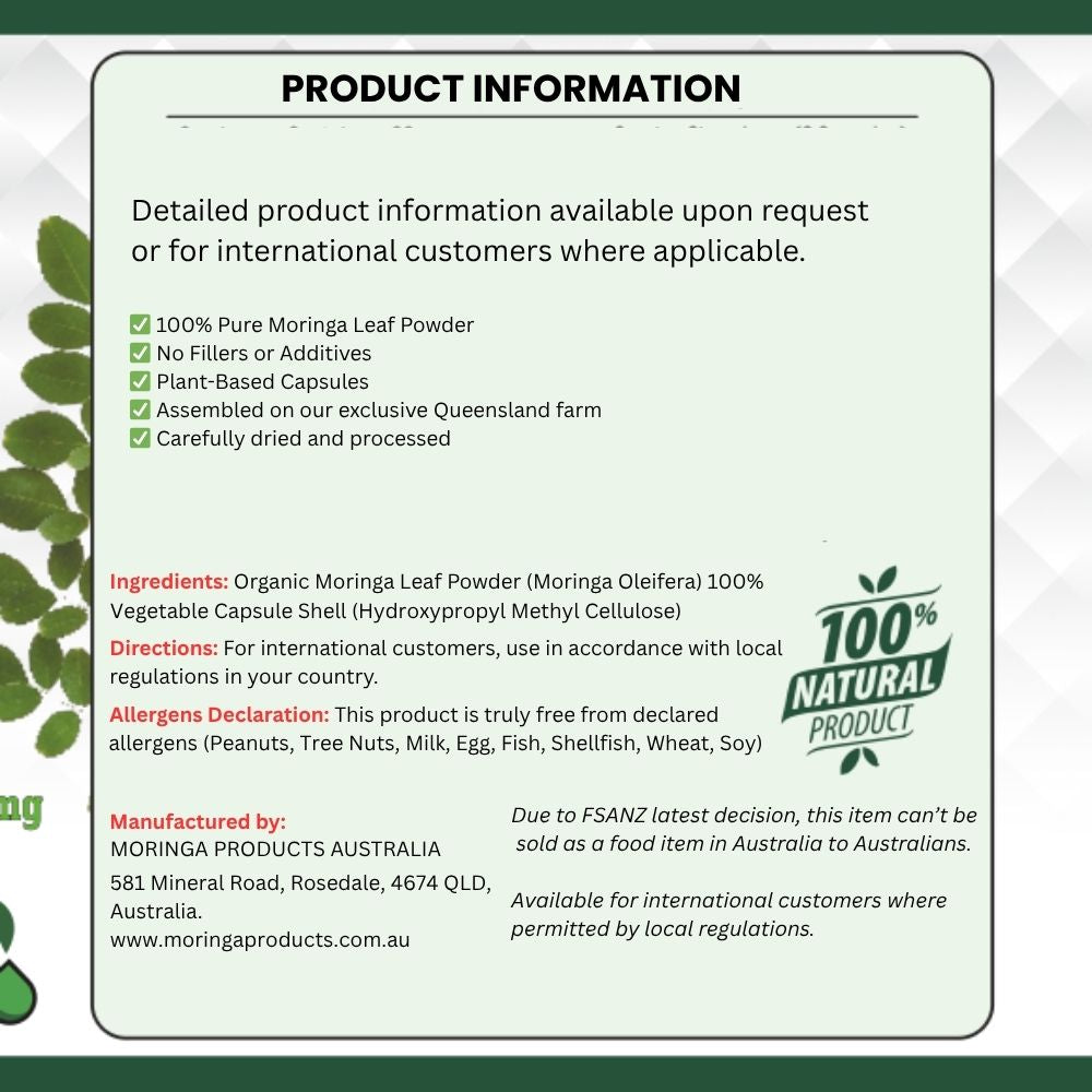 Organic Moringa Leaf Capsules
